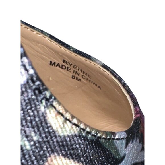 J Renee Butterfly Heels Print Glitter Pointy Toes Black Blue Purple Size 8 - Picture 4 of 8